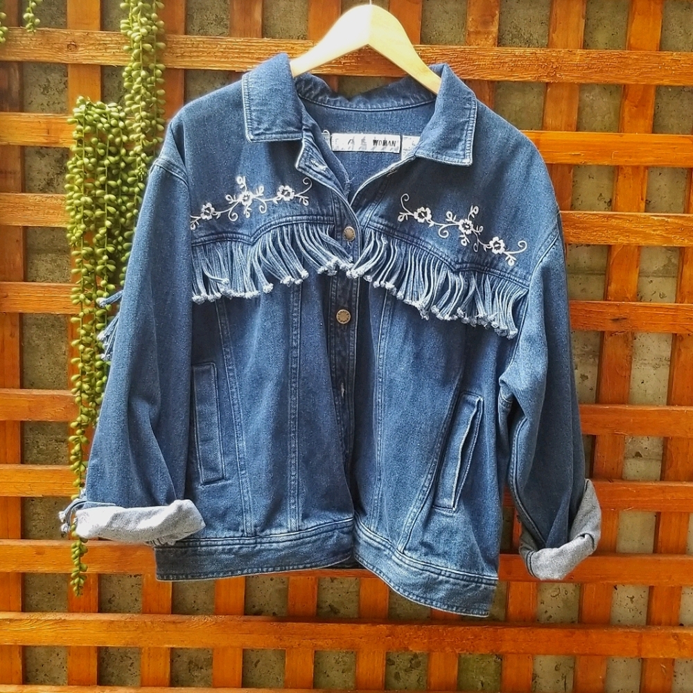 Vintage Fringe Denim Jacket